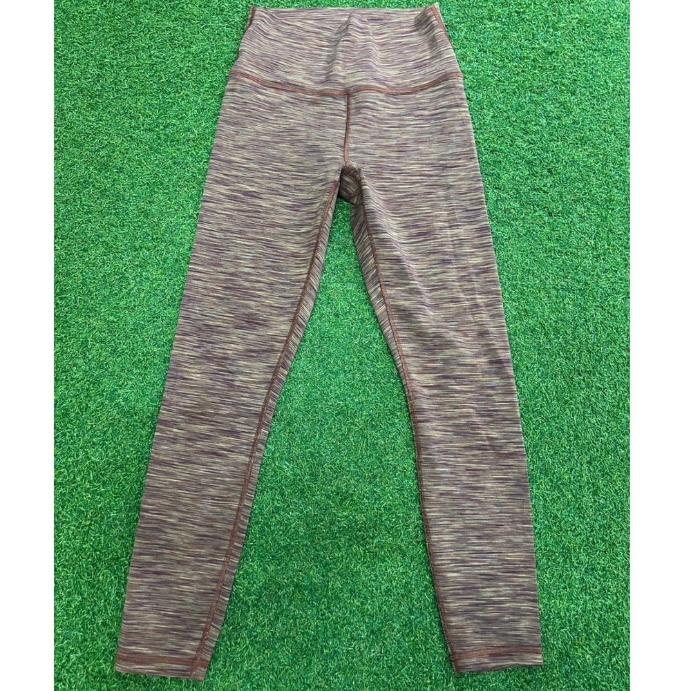 Athleta Transcend Textured 7/8 Tight Leggings Space Dye Burgundy Brown Small S
